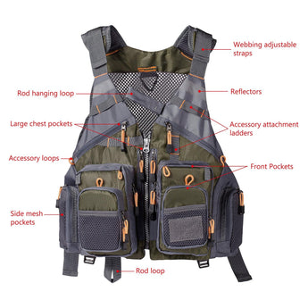 FV01 Classic Fishing Vest for Men Women - Bassdash