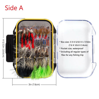 72 Pcs Fly Fishing Assorted Flies Kit with Waterproof Fly Box - Bassdash
