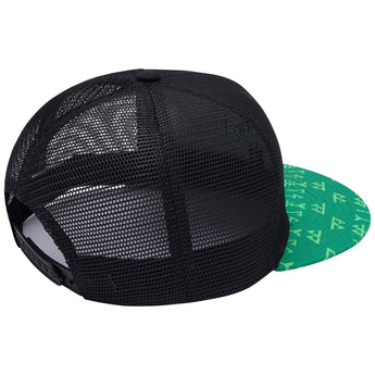 Unisex Flat Brim Trucker Cap - Green and Black5 - Bassdash