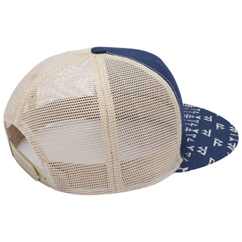 Unisex Flat Brim Trucker Cap - Navy Blue4 - Bassdash