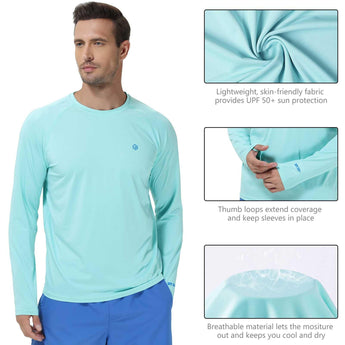 LIGHTBARE Men's UPF 50+ Raglan LS T-Shirt - Bassdash