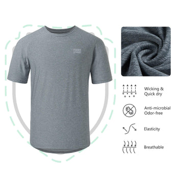 Lightbare Men Short Sleeve Shirt Lightweight Quick Dry Anti Odor - Bassdash