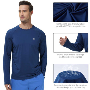 LIGHTBARE Men's UPF 50+ Raglan LS T-Shirt - Bassdash