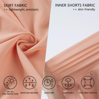 Women's UPF 50+ Tennis Skirts with Shorts LB09W - Bassdash