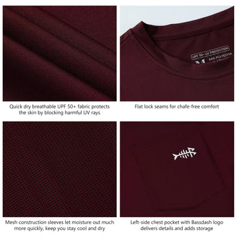 Men’s UPF 50+ Long Sleeve Fishing Shirt with Chest Pocket - Bassdash