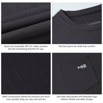 Men’s UPF 50+ Long Sleeve Fishing Shirt with Chest Pocket - Bassdash