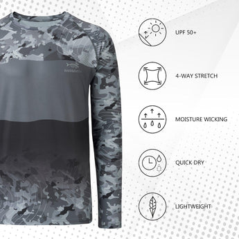 Men's UPF 50+ Segment Print Fishing Shirt FS12M - Bassdash
