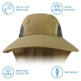 Unisex UPF 50+ Water Resistant Sun Hat with Neck Flap FH06 - Bassdash