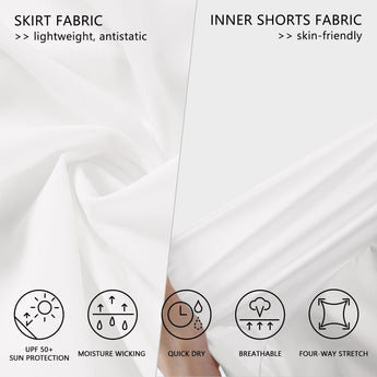 Women's UPF 50+ Tennis Skirts with Shorts LB09W - Bassdash