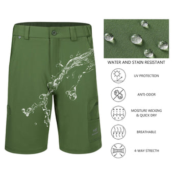 Men's UPF 50+ 10.5” Cargo Shorts Quick Dry Water Resistant FP01M - Bassdash