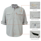 Men's UPF 50+ Long Sleeve Fishing Button Down Shirt FS21M - Bassdash