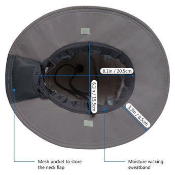 Women's UPF 50+ Sun Hat with Ponytail Hole Neck Flap FH05W - Bassdash
