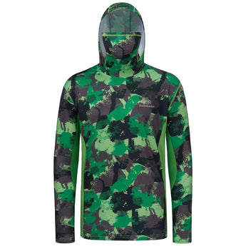 Men's UPF 50+ Camo Fishing Hoodie Shirts with Face Cover FS25M - Bassdash