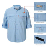 Men's UPF 50+ Long Sleeve Fishing Button Down Shirt FS21M - Bassdash