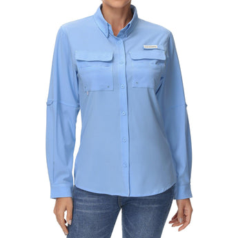 Women's UPF 50+ Long Sleeve Button Down Shirt FS21W - Bassdash
