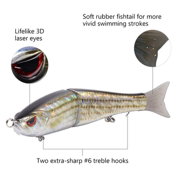 SwimShad Glide Baits Single-Jointed Hard Fishing Lure - Bassdash
