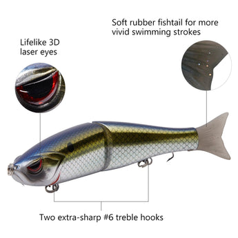 SwimShad Glide Baits Single-Jointed Hard Fishing Lure - Bassdash