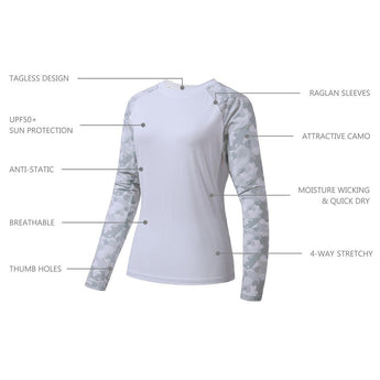 Women’s UPF 50+ Camo Long Sleeve Fishing Shirts - Bassdash