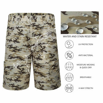 Men's UPF 50+ 10.5” Cargo Shorts Quick Dry Water Resistant FP01M - Bassdash