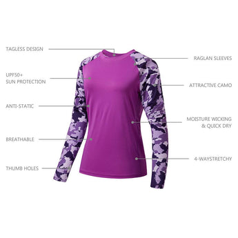 Women’s UPF 50+ Camo Long Sleeve Fishing Shirts - Bassdash