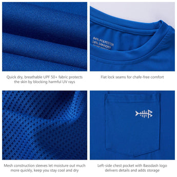 Men’s UPF 50+ Long Sleeve Fishing Shirt with Chest Pocket - Bassdash