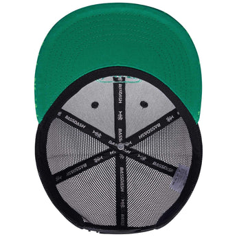 Unisex Flat Brim Trucker Cap - Green and Black2 - Bassdash