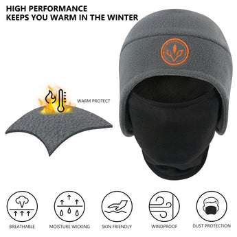 2-in-1 Warm Fleece Hat - Bassdash