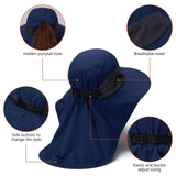 Unisex UPF 50+ Water Resistant Sun Hat with Neck Flap FH06 - Bassdash