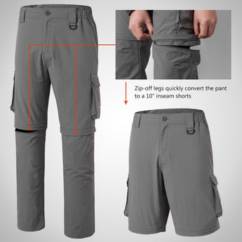 Men’s UPF 50+ Quick Dry Convertible Pants FP02M - Bassdash