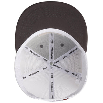 Unisex Flat Brim Trucker Cap - Charcoal Grey Fish Flag5 - Bassdash