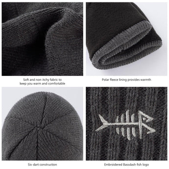 Fleece Lining Winter Knit Beanie - Bassdash