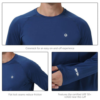 LIGHTBARE Men's UPF 50+ Raglan LS T-Shirt - Bassdash