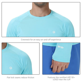 LIGHTBARE Men's UPF 50+ Raglan LS T-Shirt - Bassdash