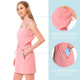 Women's UPF 50+ Tank Dress with Drawstring Waist LB08W - Bassdash