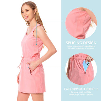 Women's UPF 50+ Tank Dress with Drawstring Waist LB08W - Bassdash