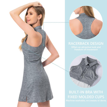 Women's UPF 50+ Polo Tennis Dress LB07W - Bassdash