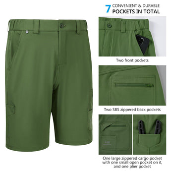 Men's UPF 50+ 10.5” Cargo Shorts Quick Dry Water Resistant FP01M - Bassdash