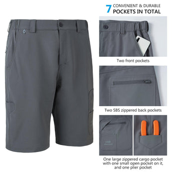 Men's UPF 50+ 10.5” Cargo Shorts Quick Dry Water Resistant FP01M - Bassdash