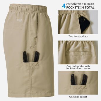 Men's 8in Quick Dry UPF 50+ Water Shorts FP04M - Bassdash