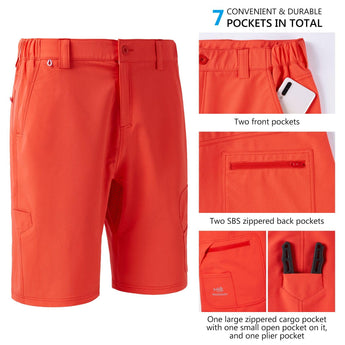 Men's UPF 50+ 10.5” Cargo Shorts Quick Dry Water Resistant FP01M - Bassdash