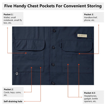 Men's UPF 50+ Long Sleeve Fishing Button Down Shirt FS21M - Bassdash