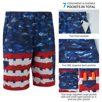 Men's UPF 50+ 10.5” Cargo Shorts Quick Dry Water Resistant FP01M - Bassdash