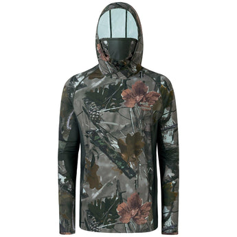 Men's UPF 50+ Long Sleeve Hunting Hoodie with Mask FS06M - Bassdash