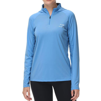 Women’s UPF 50+ Long Sleeve Hoodie Half Zip Shirt - Bassdash