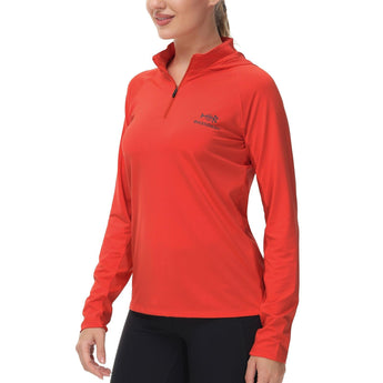 Women’s UPF 50+ Long Sleeve Hoodie Half Zip Shirt - Bassdash