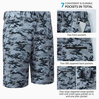 Men's UPF 50+ 10.5” Cargo Shorts Quick Dry Water Resistant FP01M - Bassdash