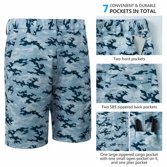Men's UPF 50+ 10.5” Cargo Shorts Quick Dry Water Resistant FP01M - Bassdash