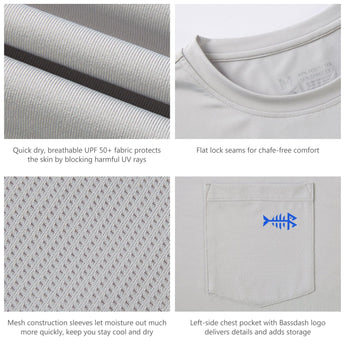 Men’s UPF 50+ Long Sleeve Fishing Shirt with Chest Pocket - Bassdash