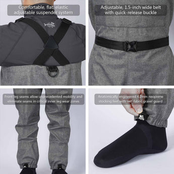 Men's IMMERSE Breathable Ripstop Wader - Stocking Foot - Bassdash