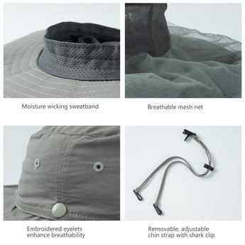 UPF 50+ Mosquito Sun Hat with Neck Flap - Bassdash